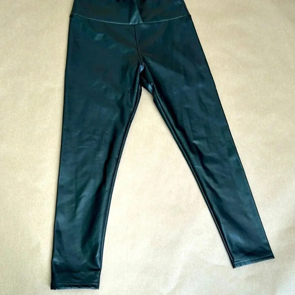Faux Leather High Waisted Yoga Pants